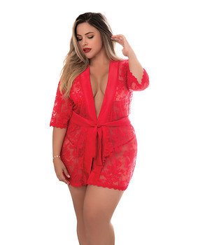 Lace Robe W/matching G-string Red Lace Robe W/matching G-string Red