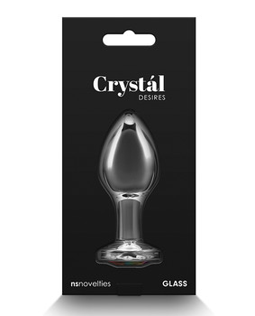 Crystal Desires Glass Round Gem Butt Plug - Rainbow