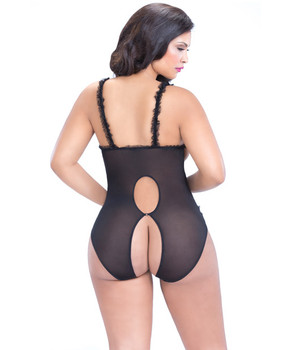 Lace Open Cup & Crotchless Teddy Lace Open Cup & Crotchless Teddy
