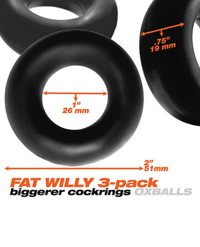Oxballs Fat Willy 3 Pack Jumbo Cock Rings Oxballs Fat Willy 3 Pack Jumbo Cock Rings