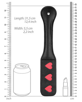 Shots Ouch Hearts Paddle - Black Shots Ouch Hearts Paddle - Black