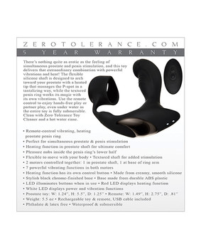 Zero Tolerance Strapped & Tapped Rechargeable Prostate Vibrator - Black Zero Tolerance Strapped & Tapped Rechargeable Prostate Vibrator - Black