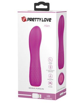 Pretty Love Adam Mini Vibe 12 Function - Fuchsia Pretty Love Adam Mini Vibe 12 Function - Fuchsia