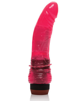 "Hot Pinks Curved Jelly Vibrating 6.5"" Dildo" "Hot Pinks Curved Jelly Vibrating 6.5"" Dildo"