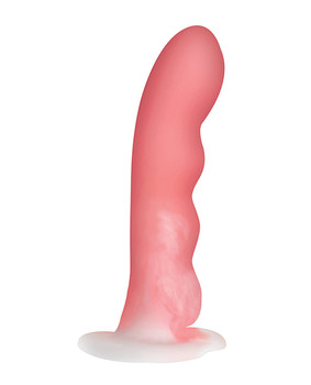 Curve Toys Simply Sweet 7" Wavy Silicone Dildo - Pink/white
