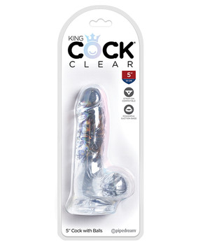 King Cock Clear 5" Cock W/balls
