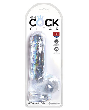 King Cock Clear 6" Cock W/balls