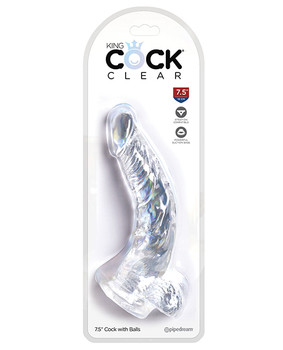 King Cock Clear 7.5" Cock W/balls