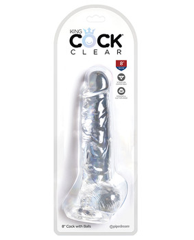 King Cock Clear 8" Cock W/balls