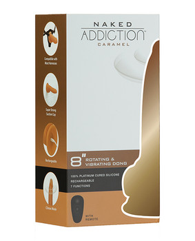 Naked Addiction 8" Rotating & Vibrating Dong W/remote - Caramel Naked Addiction 8" Rotating & Vibrating Dong W/remote - Caramel