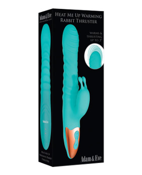 Adam & Eve Heat Me Up Warming Rabbit Thruster - Aqua Adam & Eve Heat Me Up Warming Rabbit Thruster - Aqua