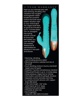 Adam & Eve Heat Me Up Warming Rabbit Thruster - Aqua Adam & Eve Heat Me Up Warming Rabbit Thruster - Aqua