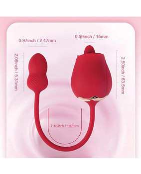 Fuchsia Rose Clit Licking Stimulator & Vibrating Egg - Red Fuchsia Rose Clit Licking Stimulator & Vibrating Egg - Red