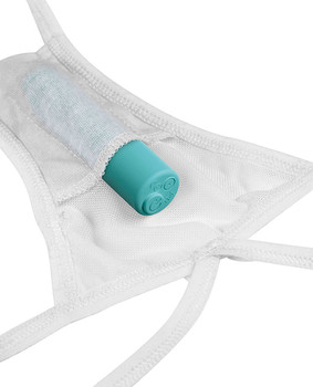 Hookup Panties Remote Bow Tie G String White