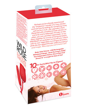 Wild Rose Rechargeable Silicone Suction & Thruster Vibrator - Red Wild Rose Rechargeable Silicone Suction & Thruster Vibrator - Red