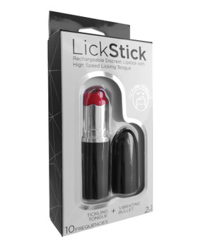 Lick Stick Rechargeable Discreet Lipstick Bullet W/high Speed Licking Tongue