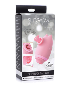 Inmi Shegasm Kitty Licker 5x Triple Clit Stimulator - Pink Inmi Shegasm Kitty Licker 5x Triple Clit Stimulator - Pink