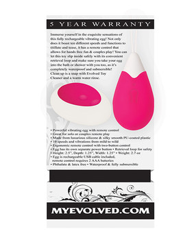 Evolved Remote Control Egg - Pink Evolved Remote Control Egg - Pink