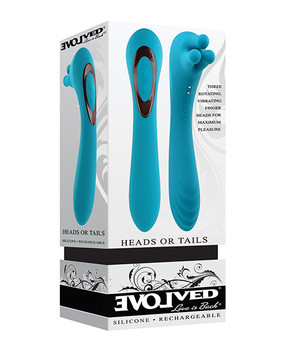 Evolved Heads Or Tails Rechargeable Vibrator - Teal Evolved Heads Or Tails Rechargeable Vibrator - Teal