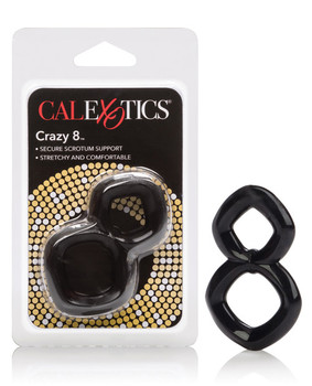 Crazy 8 Enhancer Double Cock Ring - Black Crazy 8 Enhancer Double Cock Ring - Black