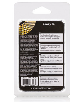 Crazy 8 Enhancer Double Cock Ring - Black Crazy 8 Enhancer Double Cock Ring - Black