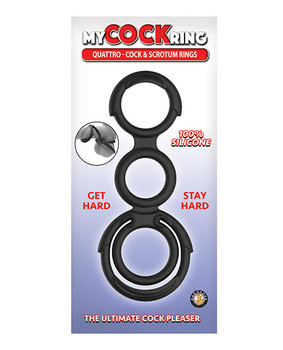 My Cock Ring Quattro Cock & Scrotum Rings - Black My Cock Ring Quattro Cock & Scrotum Rings - Black
