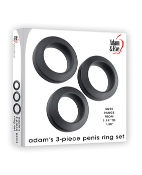 Adam & Eve Adam's 3 Pc Penis Ring Set - Black Adam & Eve Adam's 3 Pc Penis Ring Set - Black