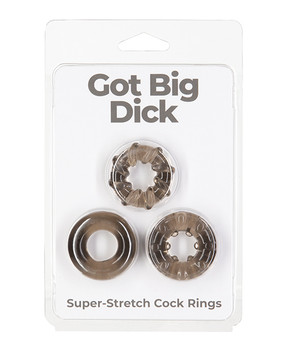 Got Big Dick 3 Pack Cock Rings - Black Got Big Dick 3 Pack Cock Rings - Black