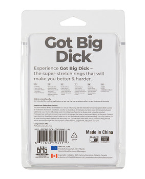 Got Big Dick 3 Pack Cock Rings - Black Got Big Dick 3 Pack Cock Rings - Black