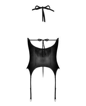 Lust Madame Corset W/metal Garters & G-string Black Lust Madame Corset W/metal Garters & G-string Black