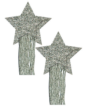 Pastease Tassle Glitter Stars - Silver O/s