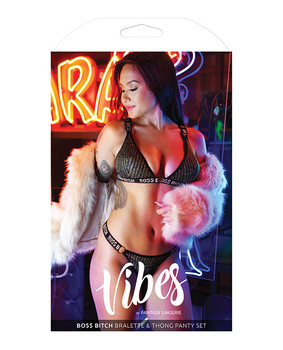 Vibes Boss Bitch Bralette & Thong Panty Vibes Boss Bitch Bralette & Thong Panty