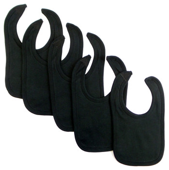 One Size Black Interlock Bib (pack Of 5) Color:white