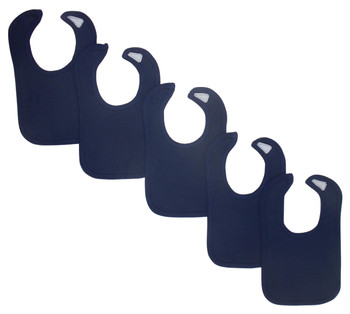 One Size Navy Baby Bibs (pack Of 5) Color:navy