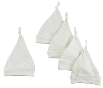 White Knotted Baby Cap (pack Of 5)