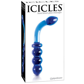 Pipedream Icicles No. 31 Curved Beaded 7.25 in. Dual-Ended Glass Dildo Blue Pipedream Icicles No. 31 Curved Beaded 7.25 in. Dual-Ended Glass Dildo Blue