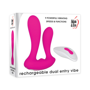 Adam & Eve Rechargeable Remote-Controlled Silicone Dual Entry Vibrator Pink Adam & Eve Rechargeable Remote-Controlled Silicone Dual Entry Vibrator Pink