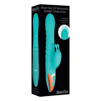 Adam & Eve Heat Me Up Warming Rabbit Thruster Rechargeable Silicone Rabbit Vibrator Aqua Adam & Eve Heat Me Up Warming Rabbit Thruster Rechargeable Silicone Rabbit Vibrator Aqua