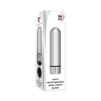 Adam & Eve Rechargeable Metal Bullet Vibrator Silver Adam & Eve Rechargeable Metal Bullet Vibrator Silver
