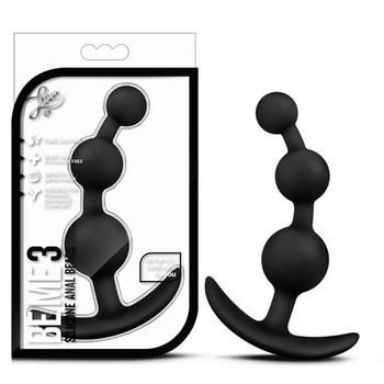 Blush Luxe Be Me 3 Silicone Anal Beads Plug Black Blush Luxe Be Me 3 Silicone Anal Beads Plug Black
