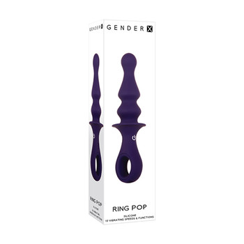 Gender X Ring Pop Rechargeable Vibrating Silicone Anal Plug With Ring Handle Purple Gender X Ring Pop Rechargeable Vibrating Silicone Anal Plug With Ring Handle Purple