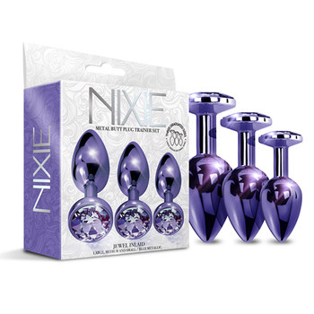 Nixie Metal Butt Plug Trainer Set 3-Piece Purple Metallic