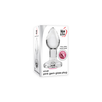 Adam & Eve Glass Anal Plug With Pink Gemstone Base Small Adam & Eve Glass Anal Plug With Pink Gemstone Base Small