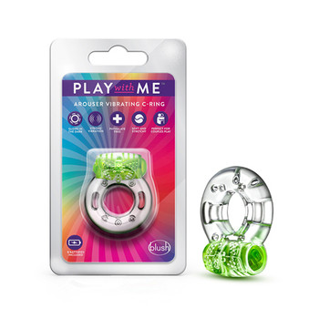 Blush Play with Me Arouser Vibrating C-Ring Green Blush Play with Me Arouser Vibrating C-Ring Green