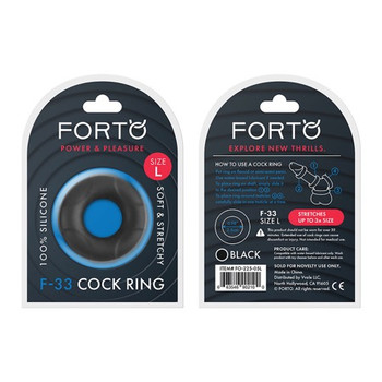 Forto F-33 Liquid Silicone Cockring Large Black Forto F-33 Liquid Silicone Cockring Large Black