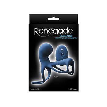 Renegade Gladiator Vibrating Penis Harness Blue Renegade Gladiator Vibrating Penis Harness Blue