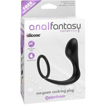 Pipedream Anal Fantasy Collection Silicone Ass-Gasm Cockring Plug Black