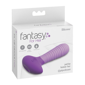 Pipedream Fantasy For Her Petite Tease-Her Rechargeable Vibrating Silicone Ribbed Anal Plug Purple Pipedream Fantasy For Her Petite Tease-Her Rechargeable Vibrating Silicone Ribbed Anal Plug Purple