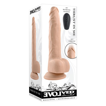 Evolved Thrust In Me Thrusting Vibrating 9.25 in. Dildo Light Evolved Thrust In Me Thrusting Vibrating 9.25 in. Dildo Light