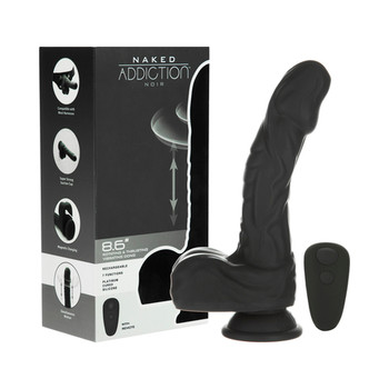 Naked Addiction Noir 8.6 in. Rotating and Thrusting Vibrating Dildo with Remote Naked Addiction Noir 8.6 in. Rotating and Thrusting Vibrating Dildo with Remote